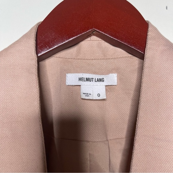 Helmut Lang blush pink v neck one button blazer cotton mix sz 0 - Picture 3 of 8